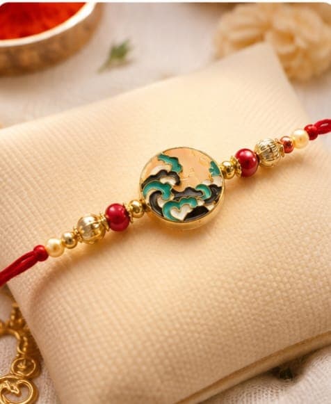 Enamel Cloud Wave Rakhi