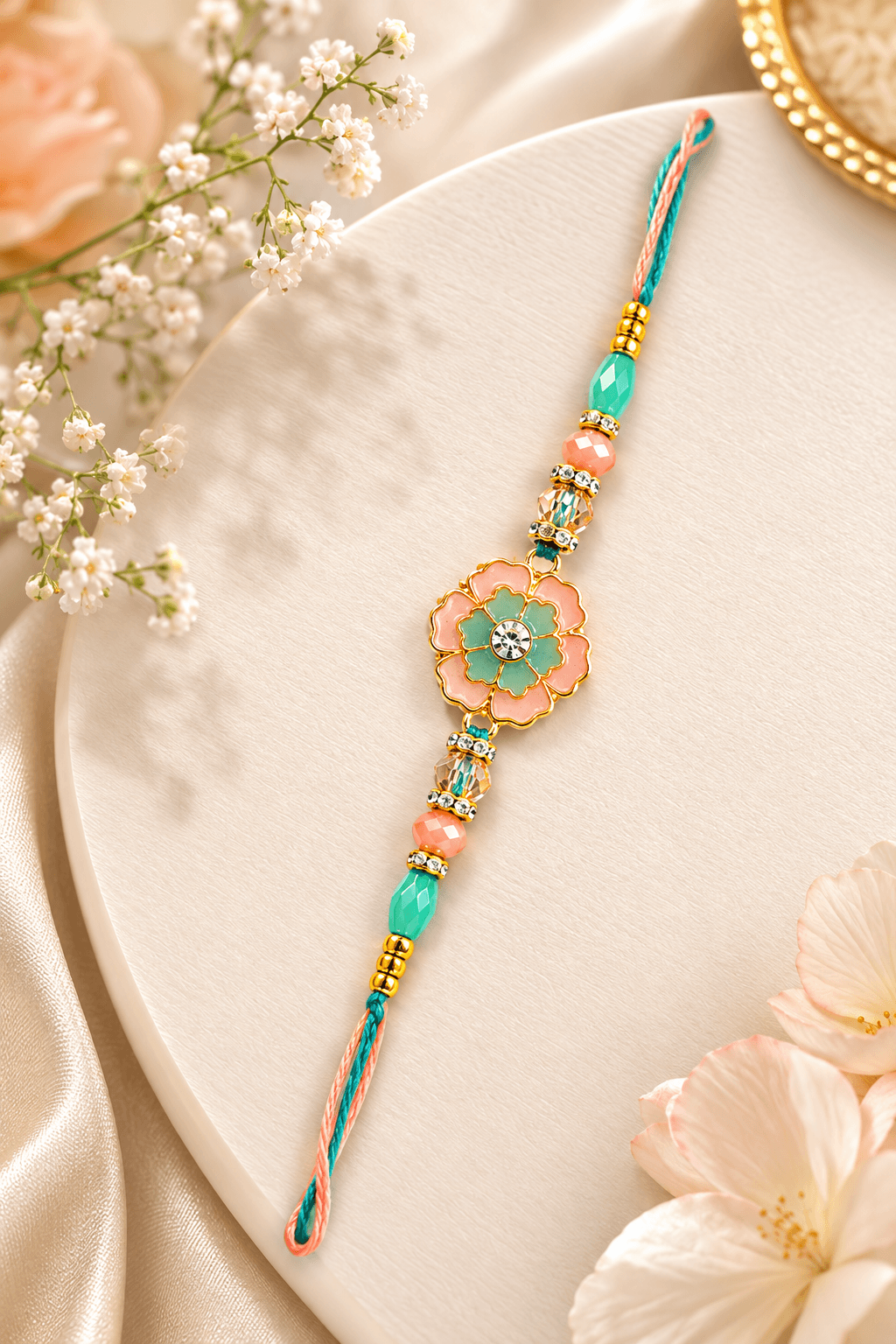 Mint Blossom Elegance Rakhi
